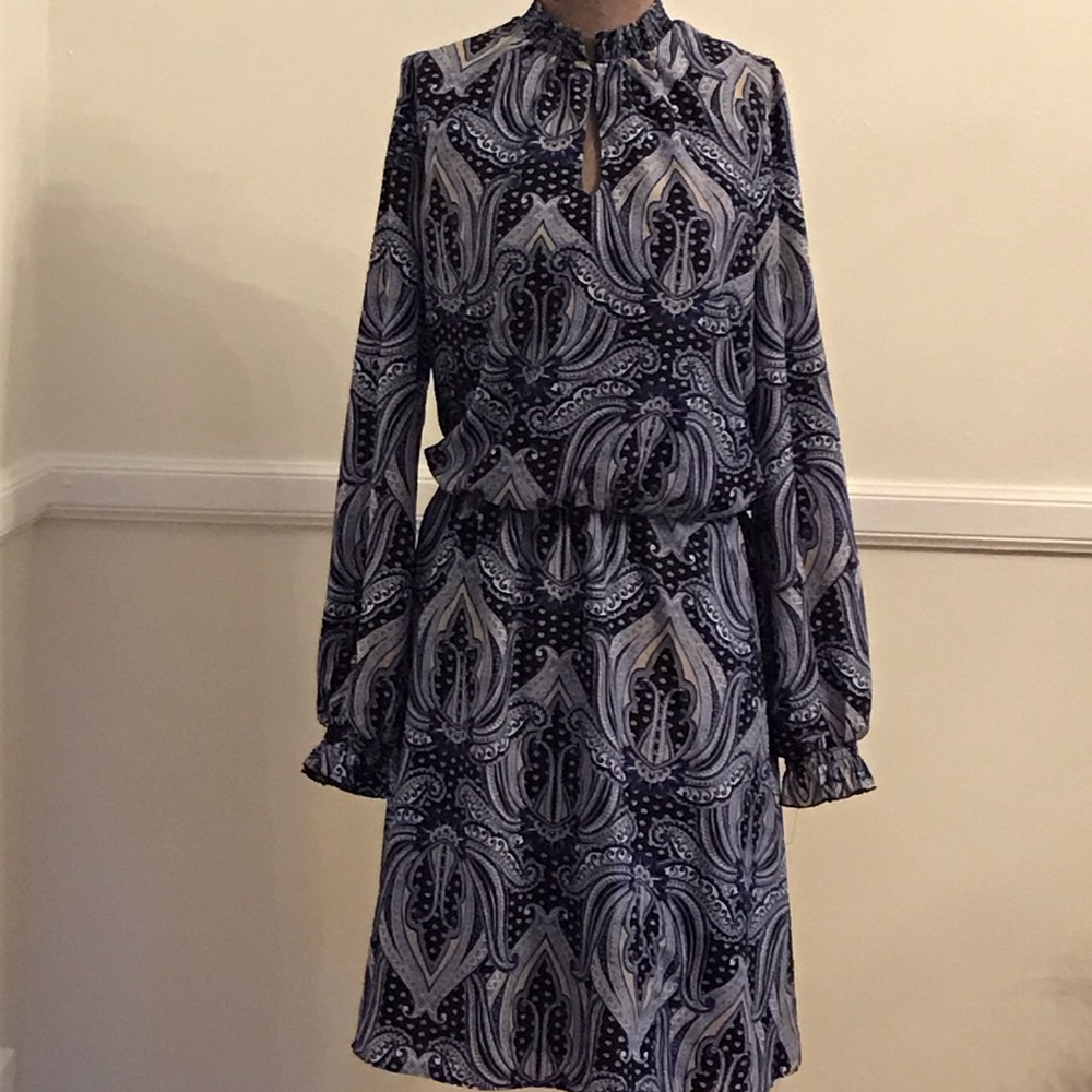 Boho White House Black Market Blue Dress Size L